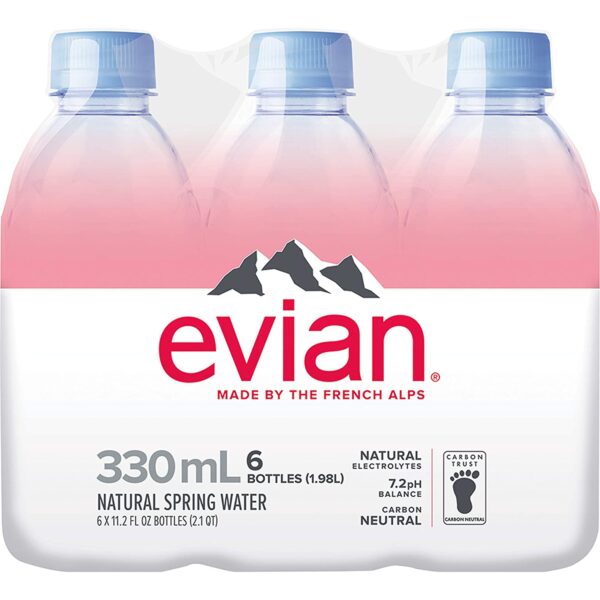 evian Natural Spring Water 330 mL/11.2 Fl Oz (Pack of 24) Mini-Bottles - Image 7