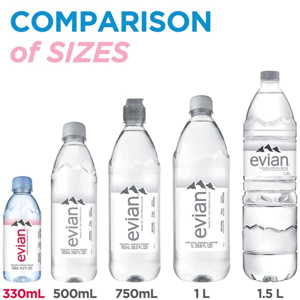 evian Natural Spring Water 330 mL/11.2 Fl Oz (Pack of 24) Mini-Bottles - Image 5