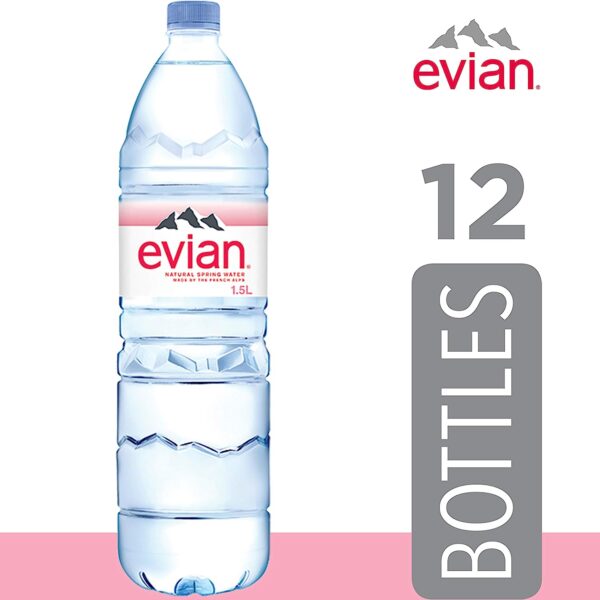 evian Natural Spring Water, Naturally Filtered Spring Water, Individual Bulk-Size Water Bottles, 50.72 Fl Oz (Pack of 12) - Image 11