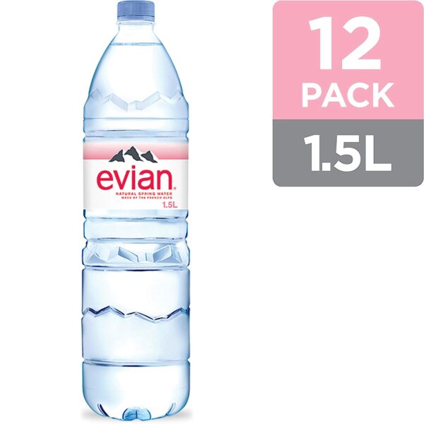 evian Natural Spring Water, Naturally Filtered Spring Water, Individual Bulk-Size Water Bottles, 50.72 Fl Oz (Pack of 12) - Image 4