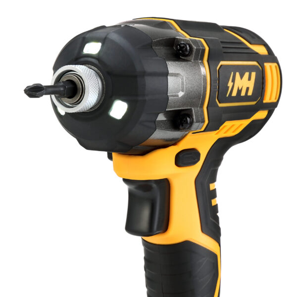 MOTORHEAD 20V ULTRA Cordless Impact Driver Kit, Lithium-Ion, ?? All-Metal Hex Chuck, Tri-Beam LED, Variable Speed Trigger, 2Ah Battery   Quick Charger, Bag, 16 Accessory Bits, 3 Nut Drivers, USA-Based - Image 9