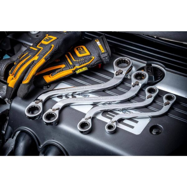 85399 72-Tooth 12 Point SAE Reversible S-Shape Double Box Ratcheting Wrench Set (4-Piece) - Image 7