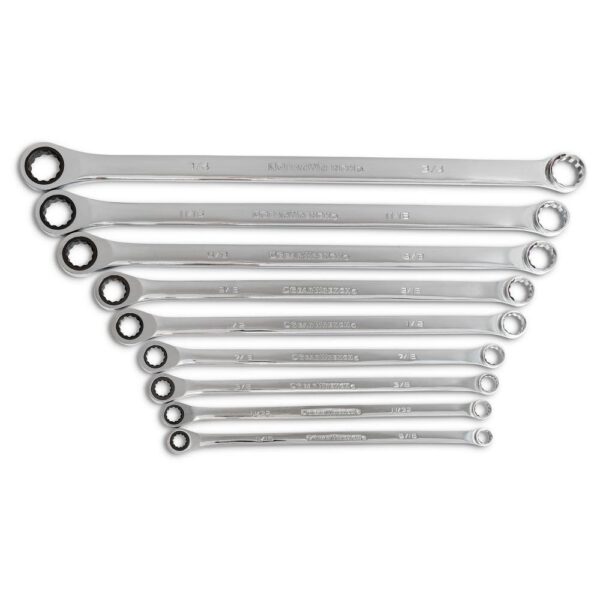85998 72-Tooth 12-Point SAE XL GearBox Double Box Ratcheting Wrench Set (9-Piece)
