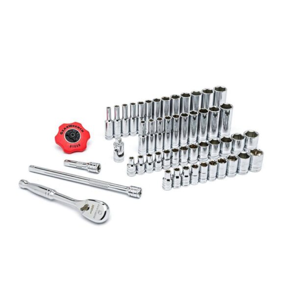 80300P 120XP 1/4 in. Drive 6-Point Standard   Deep SAE/Metric Ratchet and Socket Mechanics Tool Set (51-Piece) - Image 4
