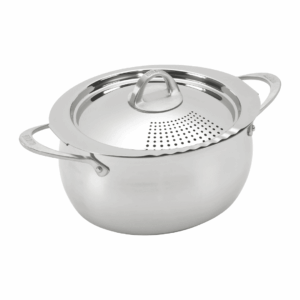 Bialetti Oval 6 Quart Multi-Pot with Strainer Lid, whole pasta, corn, lobster, Stainless Steel