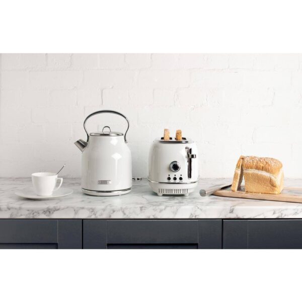 HADEN 75018 Heritage 900-Watt 2-Slice Wide Slot Ivory White Retro Toaster - Image 2