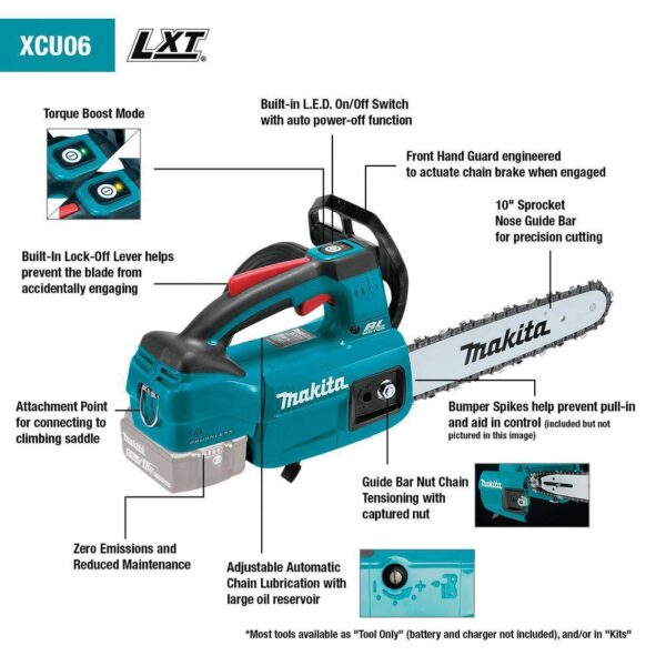 XCU06SM1  10 in. 18V Lithium-Ion Brushless Electric Battery Chainsaw Kit (4.0Ah) - Image 4