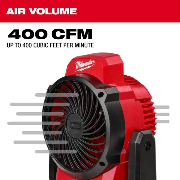 0820-20 M12 12-Volt Lithium-Ion Cordless Jobsite Fan (Tool-Only) - Image 4