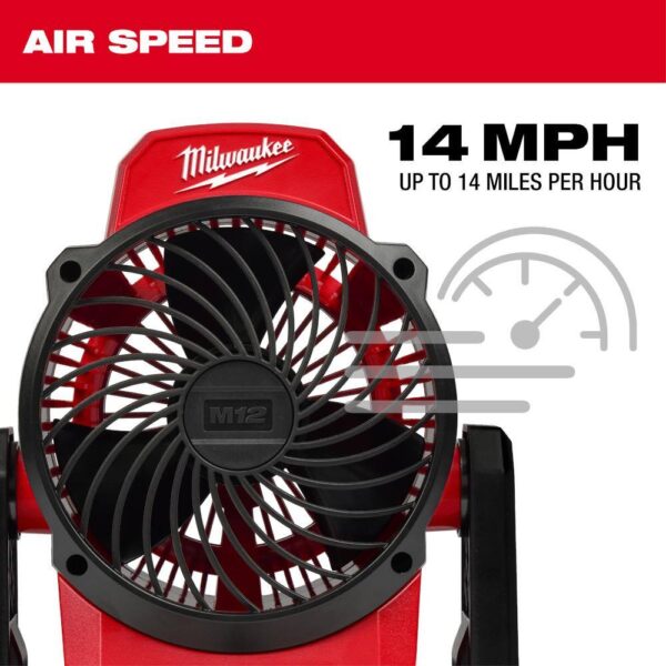 0820-20 M12 12-Volt Lithium-Ion Cordless Jobsite Fan (Tool-Only) - Image 5