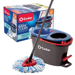 O-Cedar 174221 Easy Wring Rinse Clean Deep Clean Microfiber Spin Mop and Bucket System
