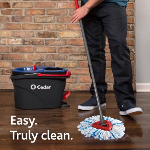 O-Cedar 174221 Easy Wring Rinse Clean Deep Clean Microfiber Spin Mop and Bucket System - Image 6