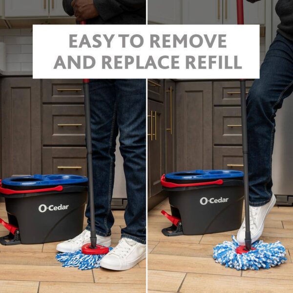 O-Cedar 174221 Easy Wring Rinse Clean Deep Clean Microfiber Spin Mop and Bucket System - Image 5