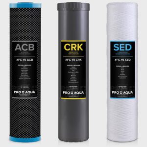 FC-PK19-100E N2 Whole House Replacement Filter Set, Heavy Metals Well Water   Sediment, KDF/Blend, Carbon Infused Cartridges