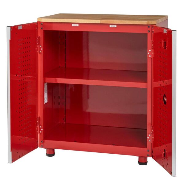 G2802BR-US Ready-to-Assemble 24-Gauge Steel 2-Door Garage Base Cabinet in Red (28 in. W x 32 in. H x 18 in. D) - Image 5