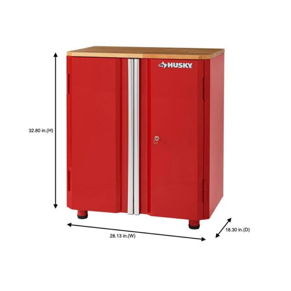 G2802BR-US Ready-to-Assemble 24-Gauge Steel 2-Door Garage Base Cabinet in Red (28 in. W x 32 in. H x 18 in. D) - Image 4