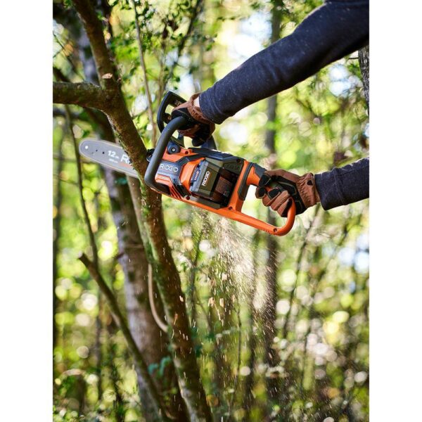 R01101K 18V Brushless 12 in. Electric Battery Chainsaw with 6.0 Ah MAX Output Battery and Charger - Image 7