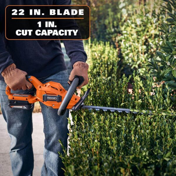 R01401K 18V Brushless Cordless Battery 22 in. Hedge Trimmer with 2.0 Ah Battery and Charger - Image 4