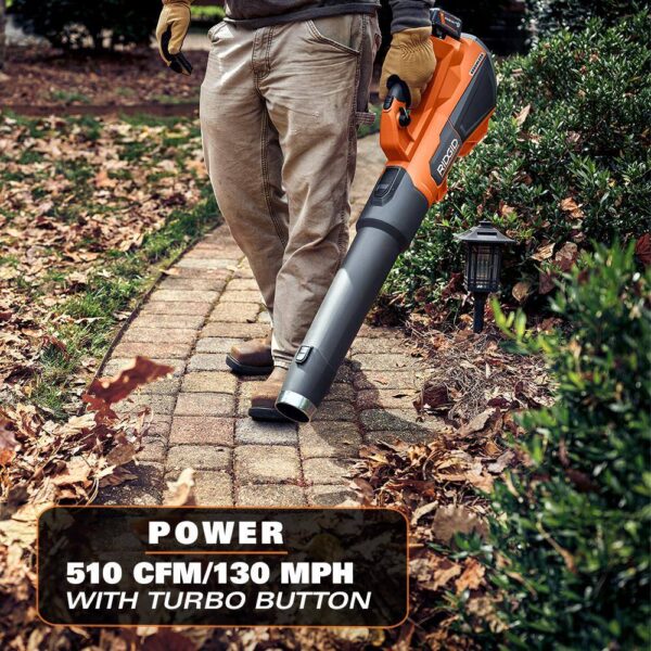 R01601K 18V Brushless 130 MPH 510 CFM Cordless Battery Leaf Blower with 6.0 Ah MAX Output Battery and Charger - Image 4