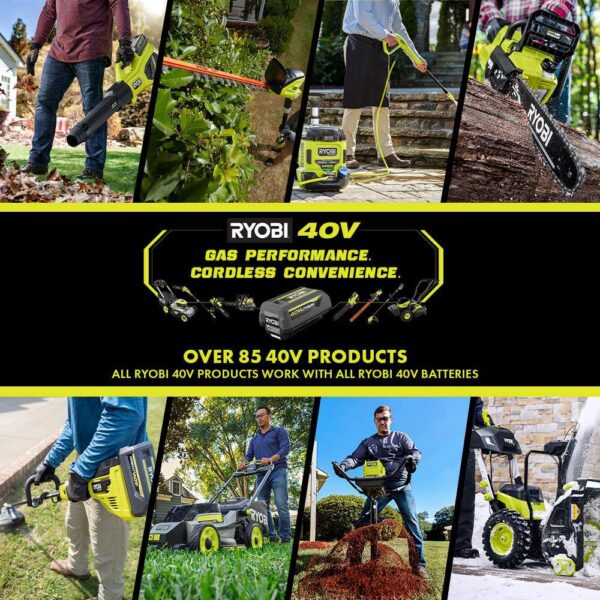 RY40550-PS 40V HP Brushless 16 in. Battery Chainsaw and 10 in. Battery Pole Saw with 4.0 Ah Battery and Charger - Image 15