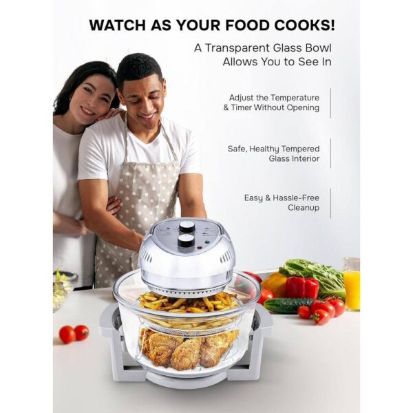 Big Boss 8605 16 Qt. Silver Oil-less Air Fryer with Built-In Timer - Image 4
