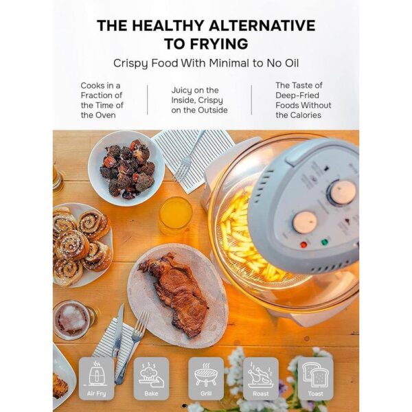 Big Boss 8605 16 Qt. Silver Oil-less Air Fryer with Built-In Timer - Image 5