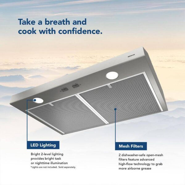 BCSD142SS  BCSD 42 in. 300 Max Blower CFM Convertible Under-Cabinet Range Hood with Easy Install System in Stainless Steel - Image 4