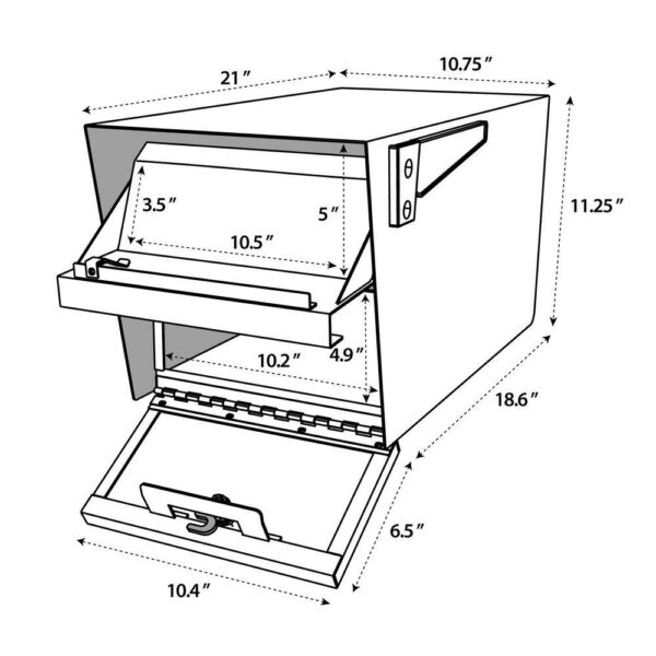 7520 Mail Manager Locking Post-Mount Mailbox with High Security Reinforced Patented Locking System, Cream White-Wood Grain - Image 3