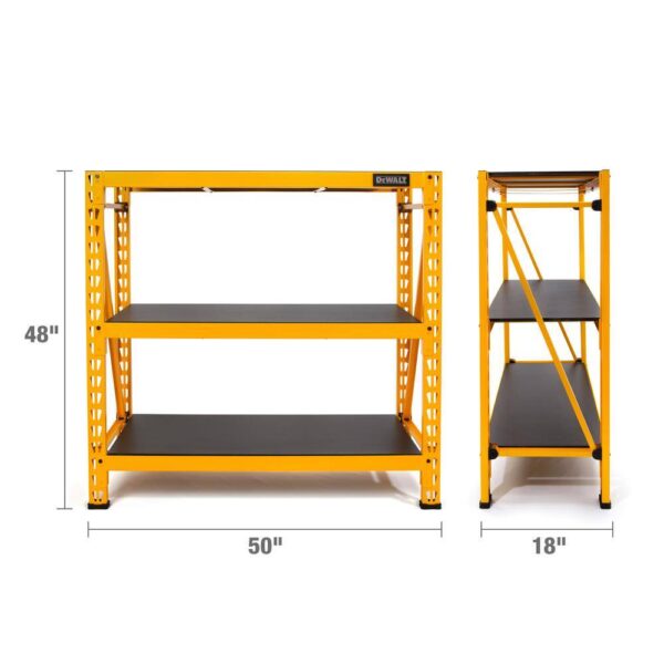 DXST4500 Yellow 3-Tier Steel Garage Storage Shelving Unit (50 in. W x 48 in. H x 18 in. D) - Image 3