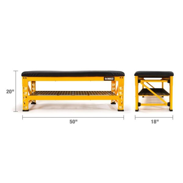 DXSTFB048 20 in. H x 50 in. W x 18 in. D Garage Bench with Wire Grid Storage Shelf - Image 2